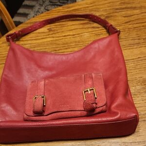 Fossil Cleo Cowhide Leather Hobo Shouder Bag